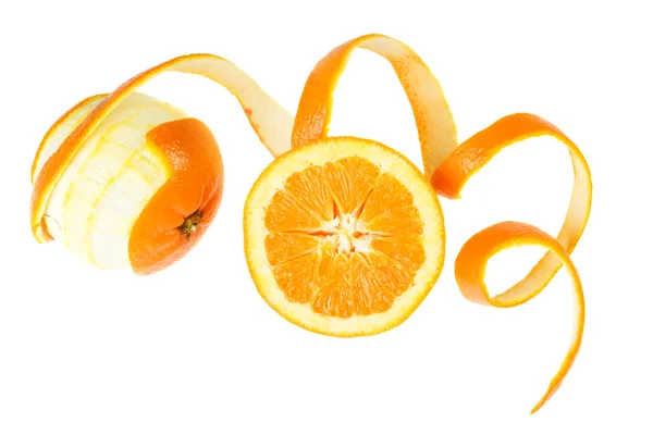 Fruta naranja pelada — Foto de Stock