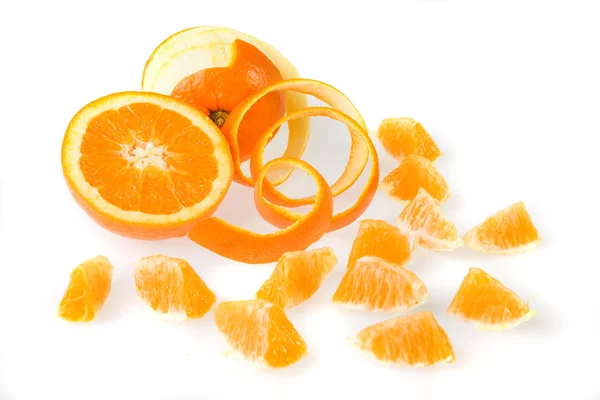 Апельсинові фрукти ізольовані на білому — стокове фото