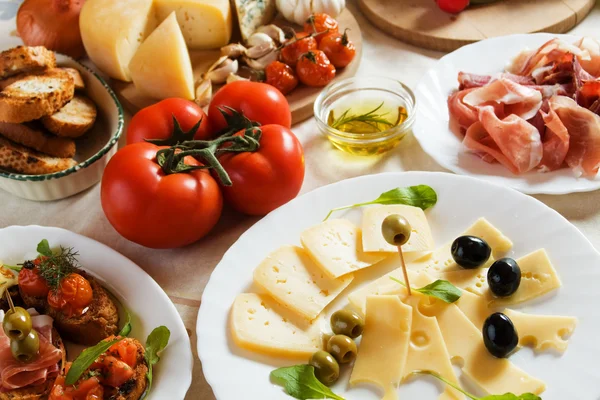 Antipasto, italian appetizer food — Stock Photo, Image