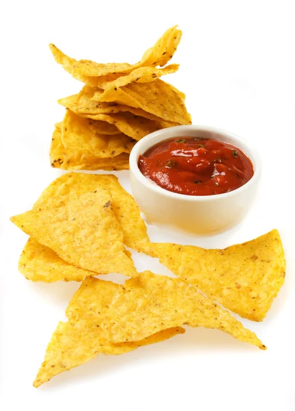 Tortilla chips isolated on white — Stock Photo, Image