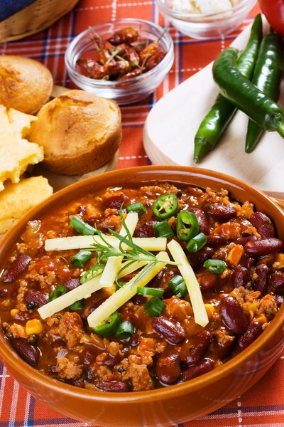Meksykańskie chili con carne — Zdjęcie stockowe