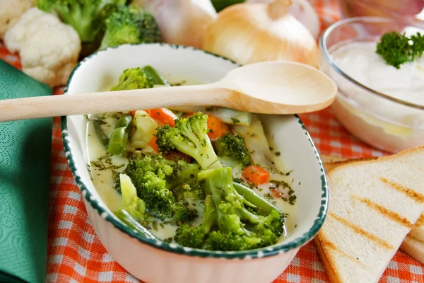 Krémová brokolicová polévka — Stock fotografie