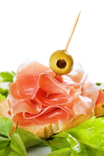 Prosciutto, jamón italiano curado — Foto de Stock