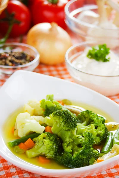 Broccoli and cauliflower soup — Stock Photo, Image
