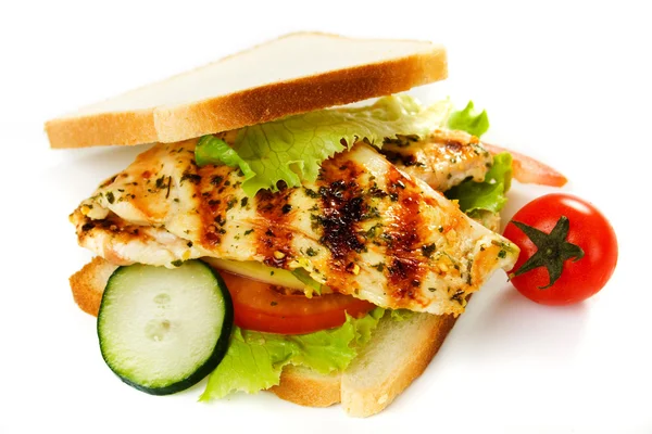 Grilovaná kuřecí sendvič — Stock fotografie