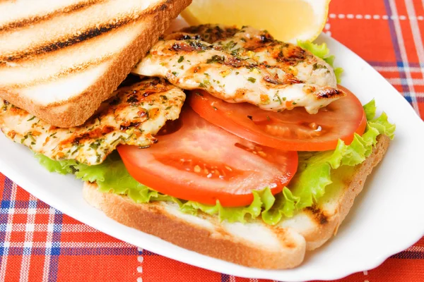 Izgara tavuklu sandviç — Stok fotoğraf