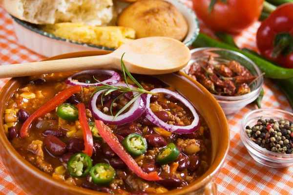 Chili mexicano con carne —  Fotos de Stock