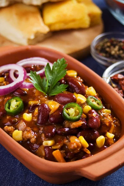 Chili mexicano con carne —  Fotos de Stock