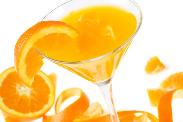 Χυμός πορτοκαλιού απομονωμένος σε λευκό — Φωτογραφία Αρχείου