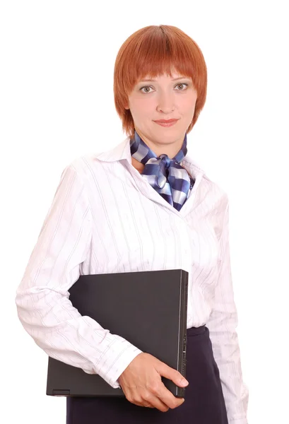 Ділова жінка з ноутбуком . — стокове фото