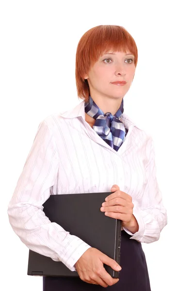 Donna d'affari con computer portatile. — Foto Stock