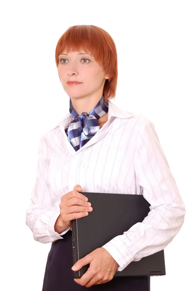 Obchodní žena s notebookem. — Stock fotografie