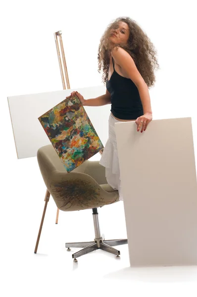 Kobieta malarz — Zdjęcie stockowe