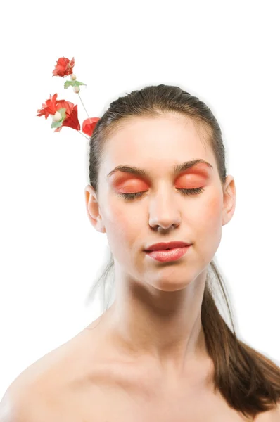 Červené make-upu — Stock fotografie