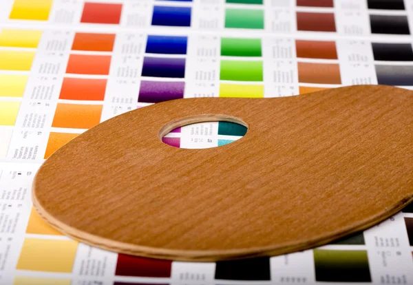 Artistic equipment and color chart — Stock Photo, Image