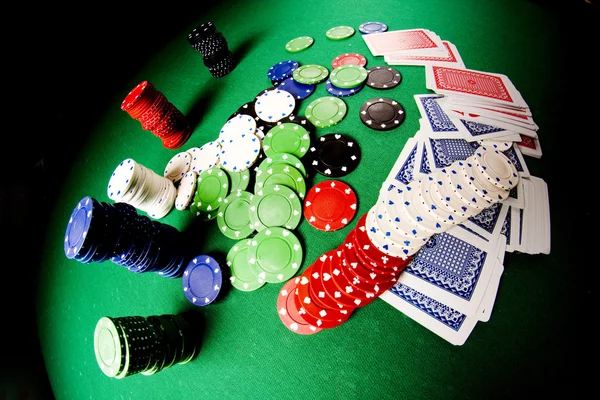 Équipement de poker fisheye regarder — Photo
