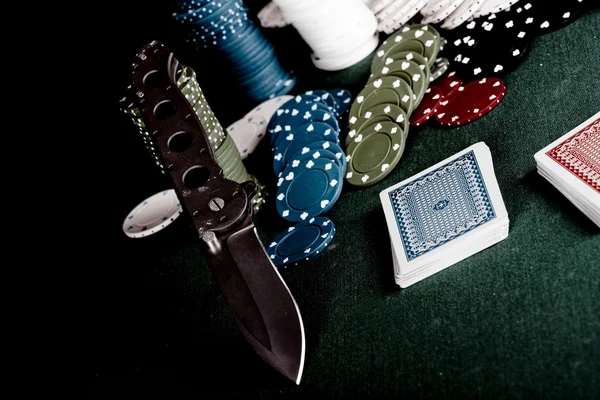 Poker ve bıçak — Stok fotoğraf
