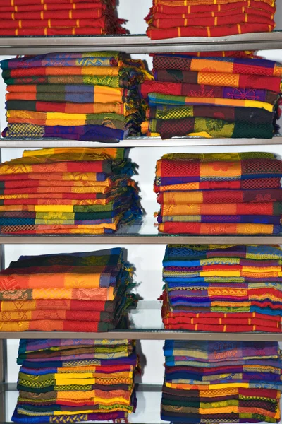 Mexico.Souvenirs.Pile of bright coverlet — Stock Photo, Image
