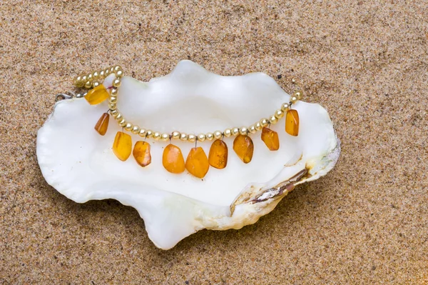 Die exotische Muschel mit Perlen — Stockfoto