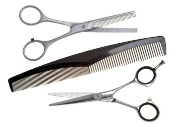 Special scissors for work of hairdresser clipart