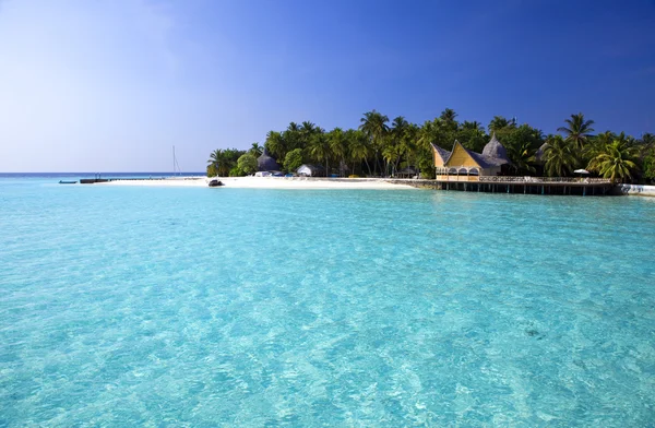 Ostrov v oceánu, Maledivy — Stock fotografie