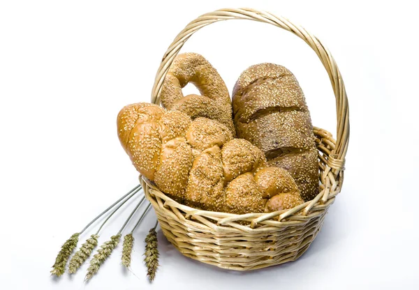 stock image Basket with bread