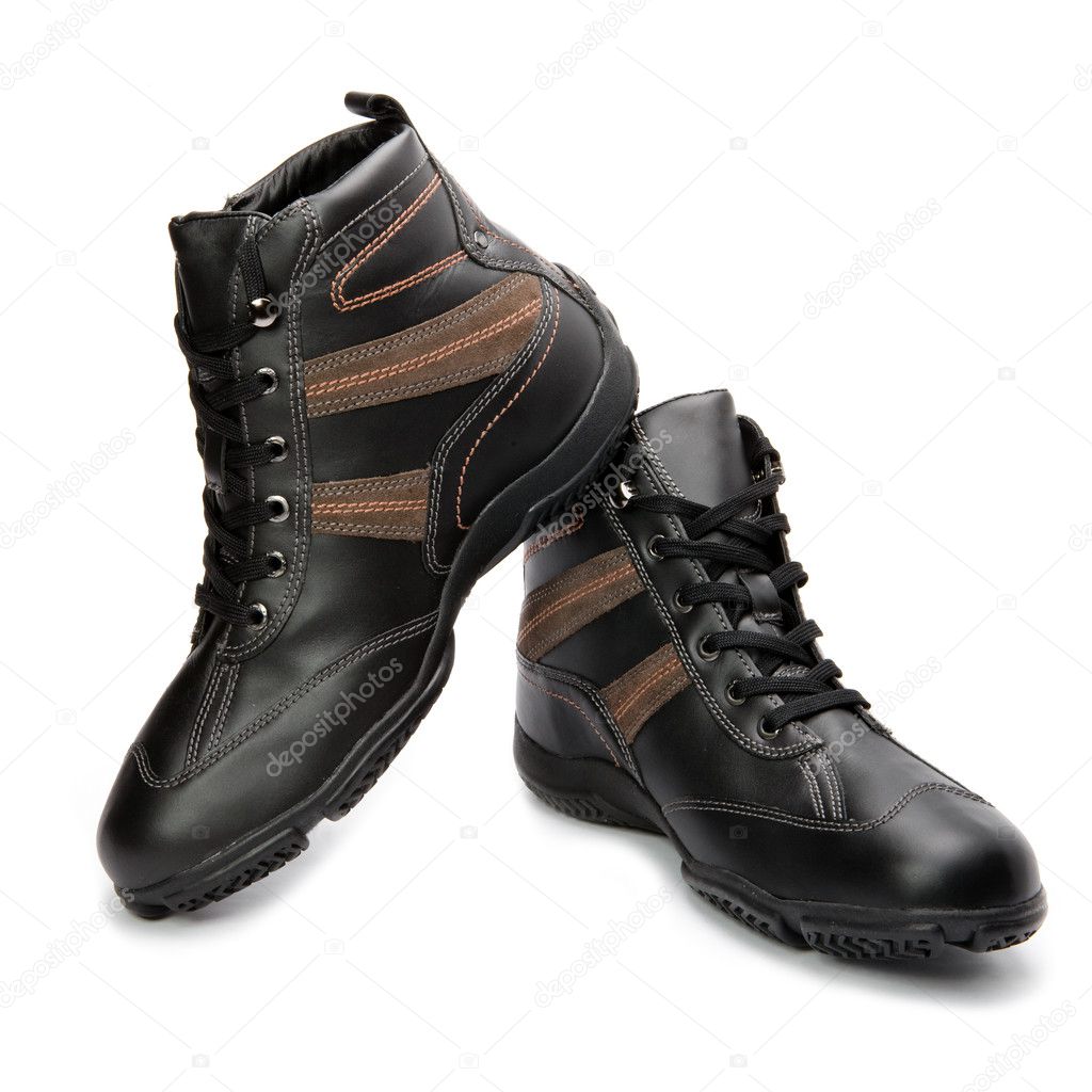 Men's boots on white background