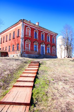 Sacred-assumotion nunnery. Old Ladoga. Russia clipart