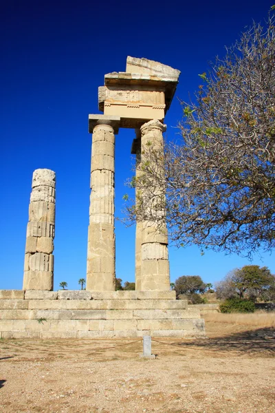 stock image Greece, Rhodes, Acropolis, temple ruins