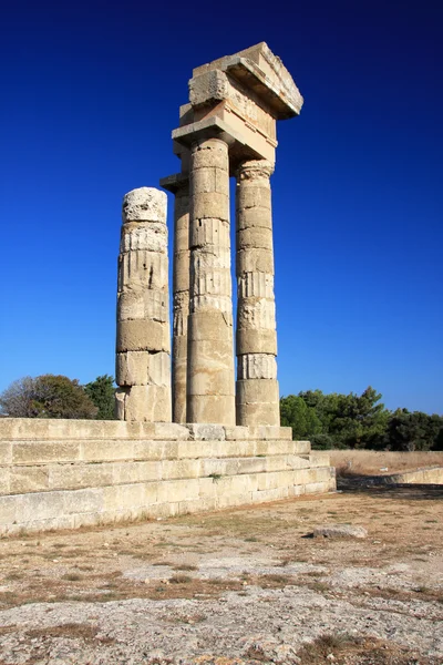 stock image Greece, Rhodes, Acropolis, temple ruins