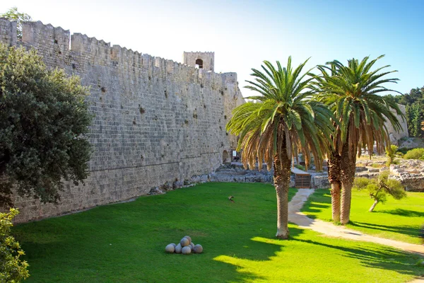Grèce, Rhodes Mur de la ville antique — Photo