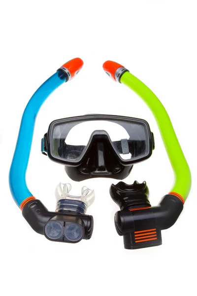 Tubo para mergulho (snorkel) e máscara — Fotografia de Stock