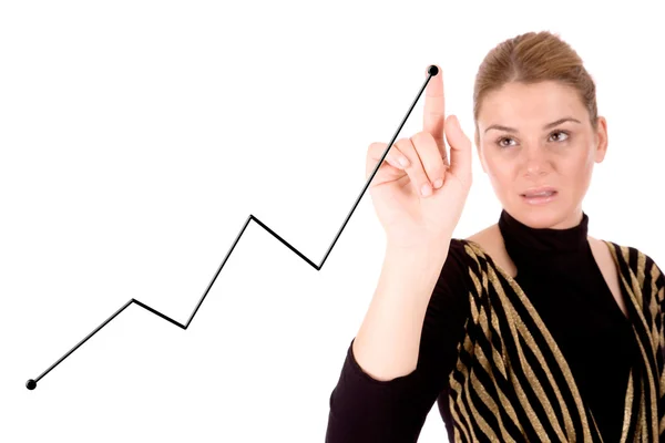 Businesswoman drawing a graph — Stock Photo, Image
