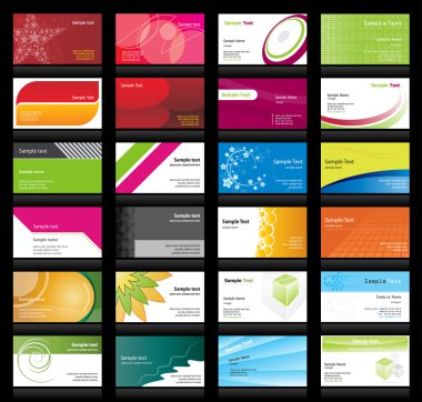 Set of business cards clipart