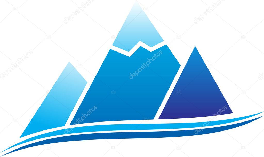 Mountain with ice. Vector illustration.