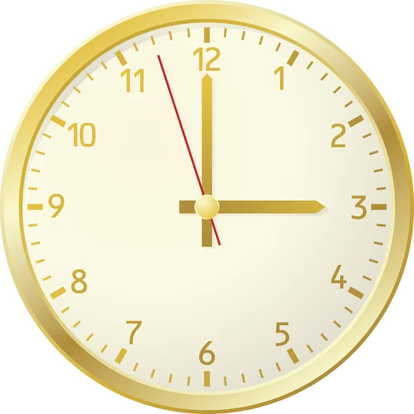 Horloge dorée . — Image vectorielle