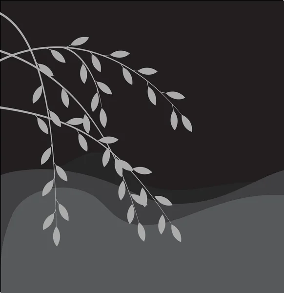 Silhouette florale abstraite — Image vectorielle