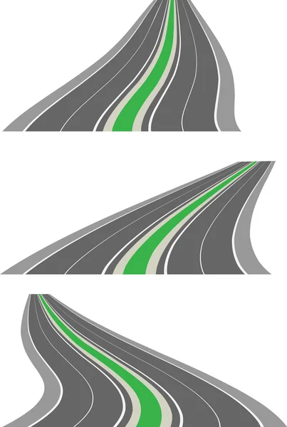 Vector perspective roads — Stock Vector