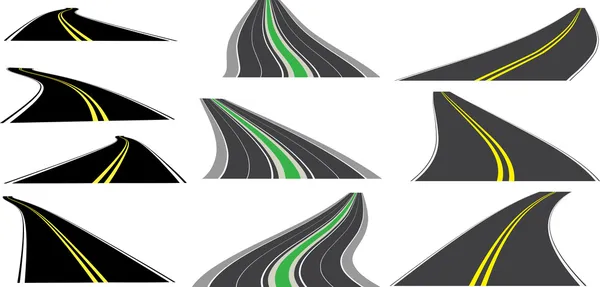 Vector perspective roads — Stock Vector