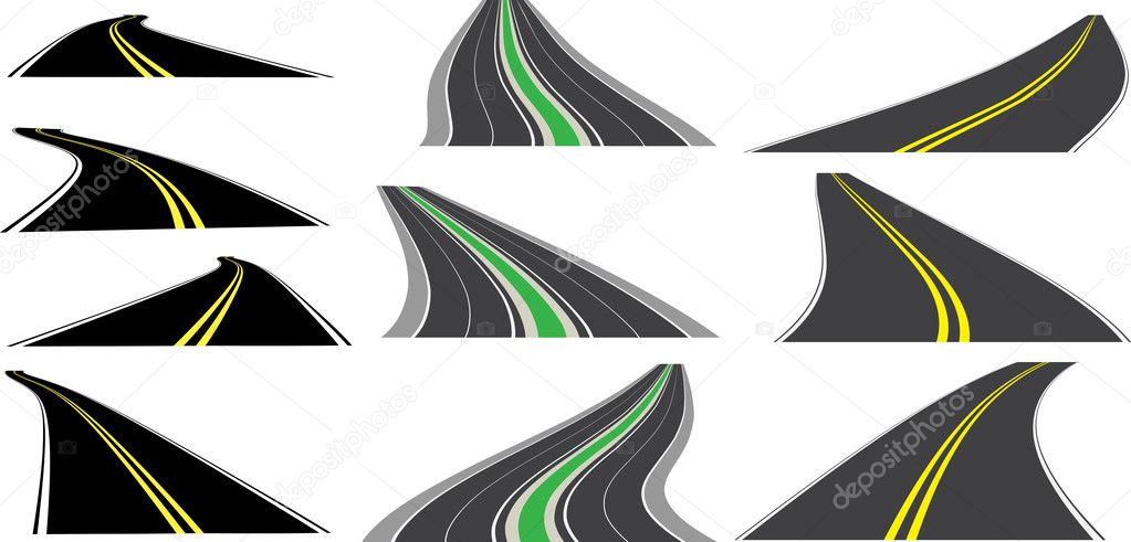 Vector perspective roads