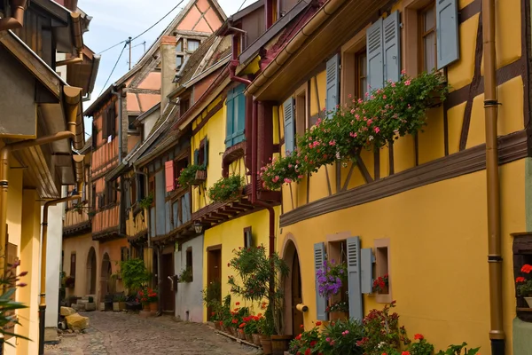 Maisons à colombages dans le village d'Eguisheim en Alsace, France — Photo