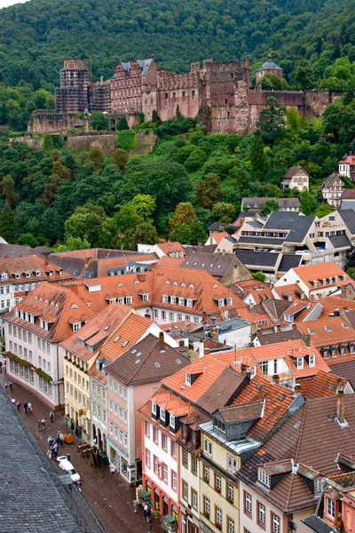 하이델베르크 도시와 성곽, 독일에서 다리 — 스톡 사진