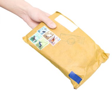 Hand with envelope clipart