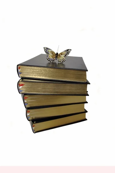 Libros con bordes dorados — Foto de Stock