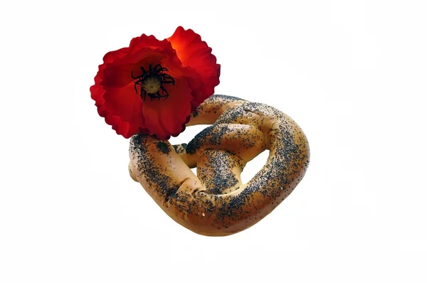 Rich pretzel with poppy — Stock Photo, Image