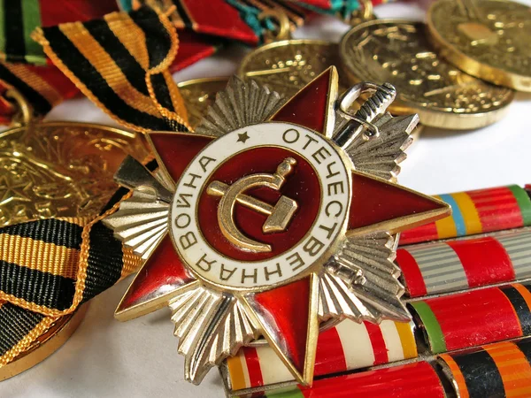 Medailles aan oorlog helden Stockfoto