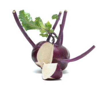 Purple kohlrabi and its section clipart