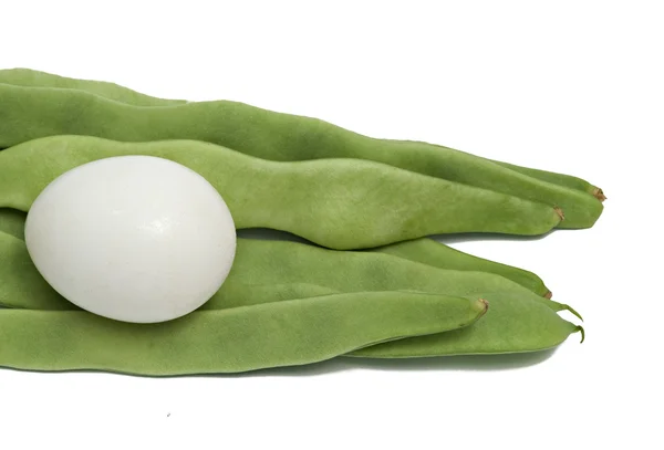 Feijão verde e ovo — Fotografia de Stock