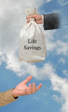Bag with savings clipart