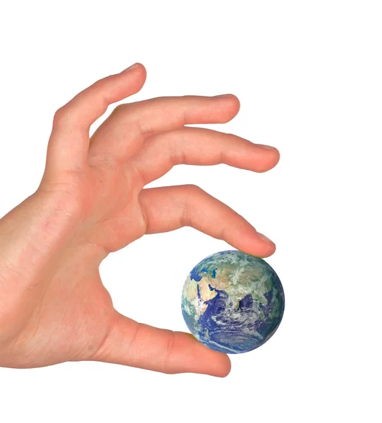 Рука з планетою Земля — стокове фото